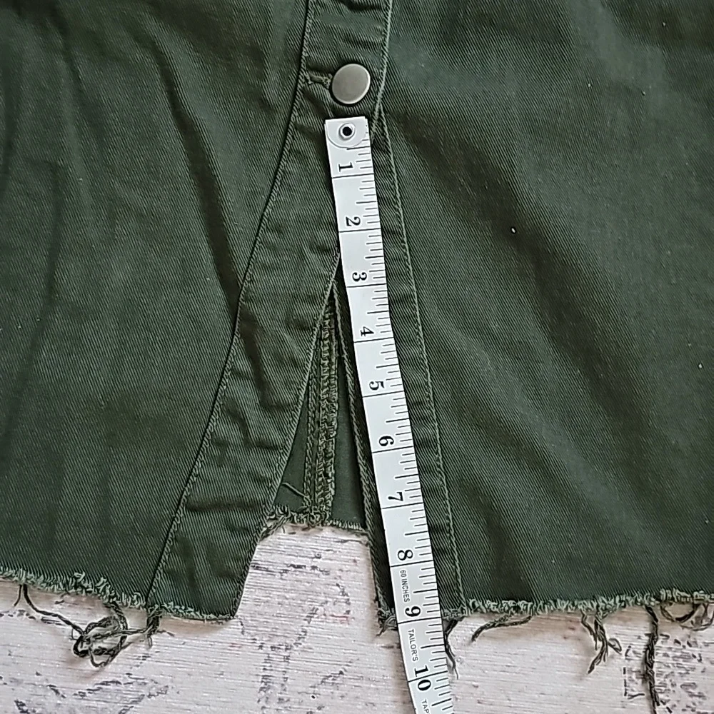 Forever 21 Olive Green Button-Front Midi Skirt - Picture 7 of 7